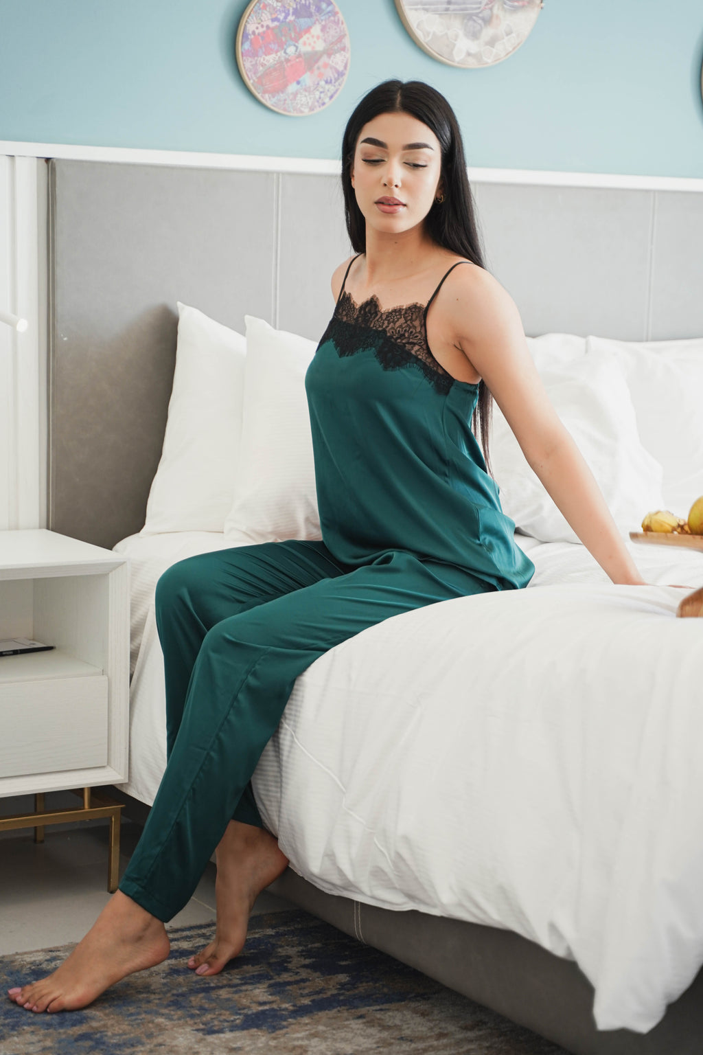 Pyjama 3 pièces en soie