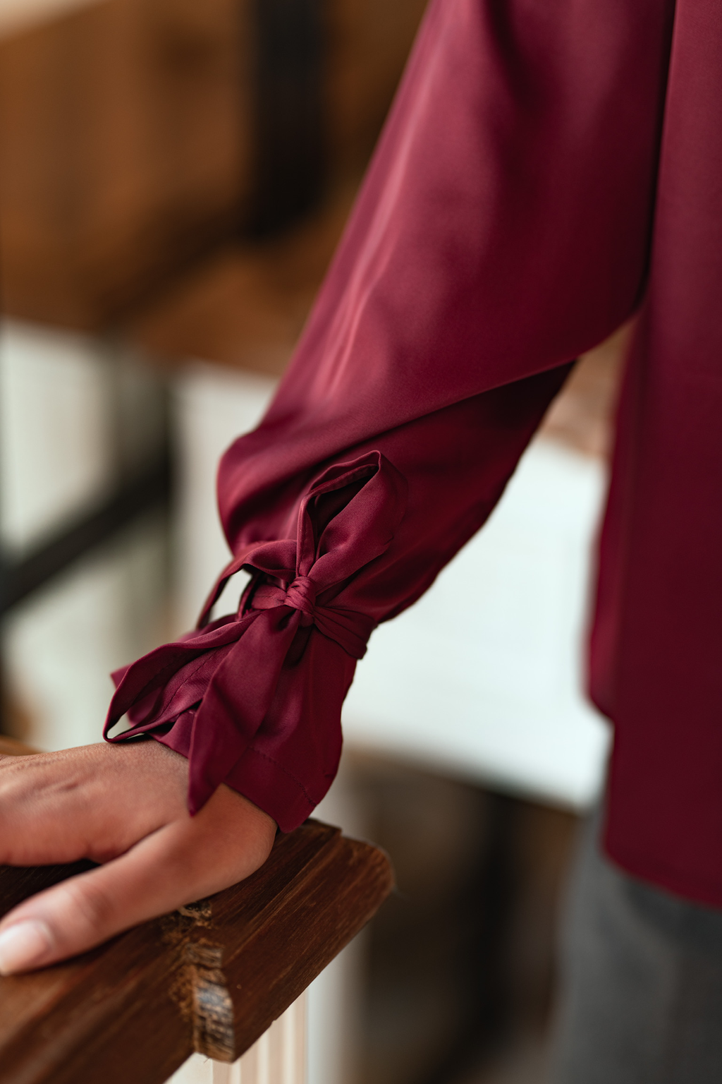 Blouse Satin Burgundy