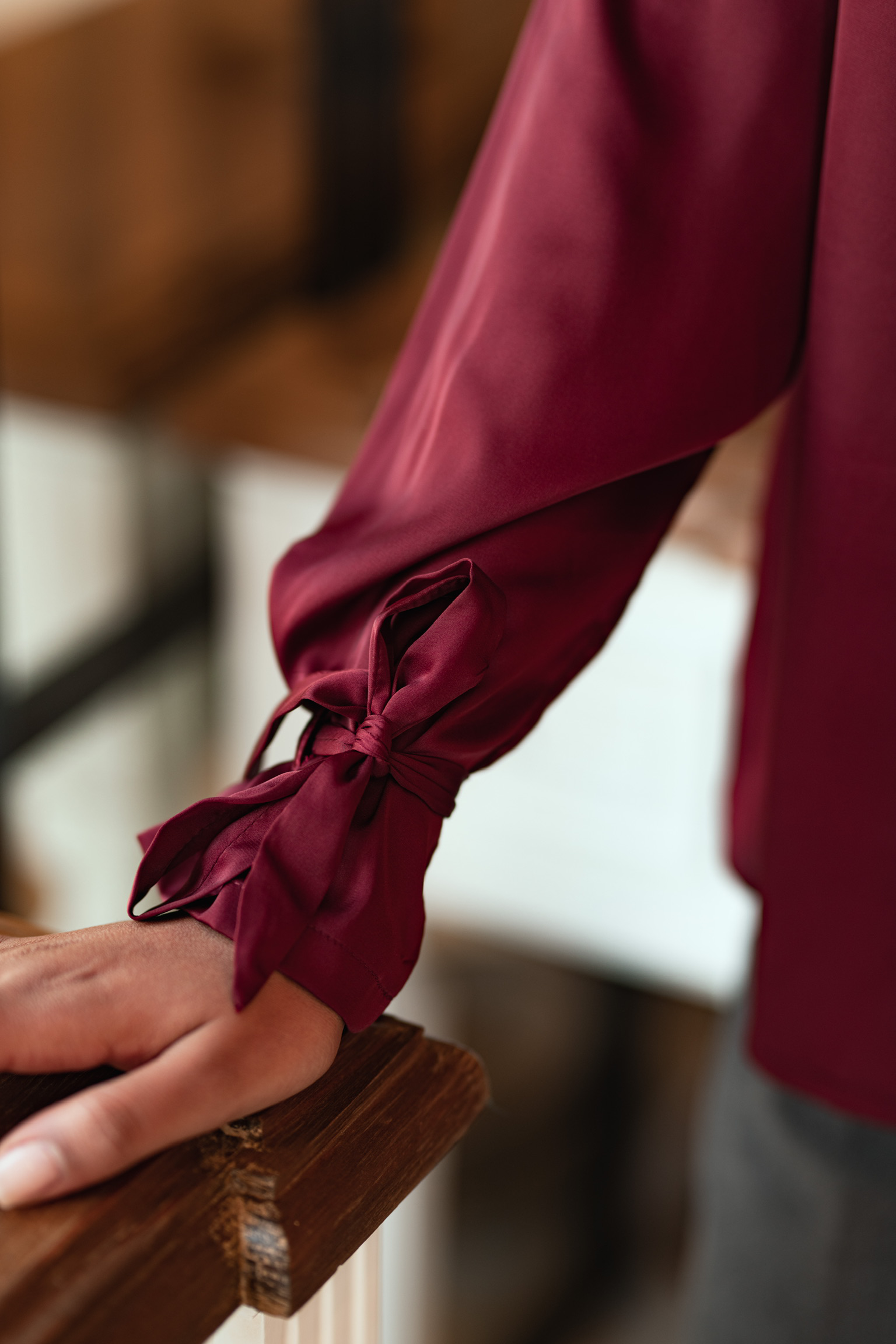 Blouse Satin Burgundy